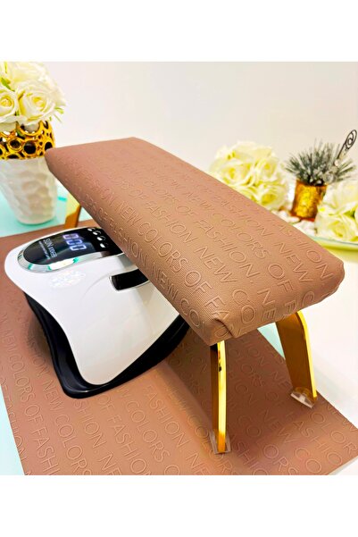 BTN Gold Krom Ayaklı Luks Protez Tırnak Kalıcı Oje Manikür Yastığı Standı El ...