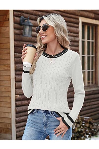 youknitwear you Riviera bumbac 100% guler rotund Pulover pentru femei 2210BC