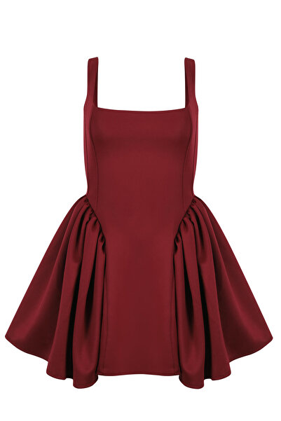 La Sarta Serine Short Burgundy Dress
