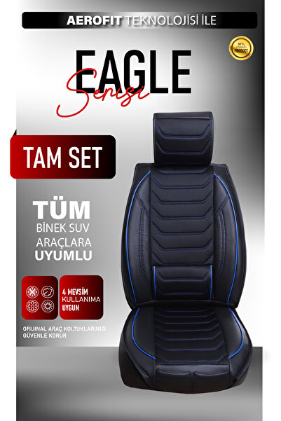 stiloto Eagle Series Leather-Jacquard Fabric Car Seat Cover – Anti-Sweat, Eas...