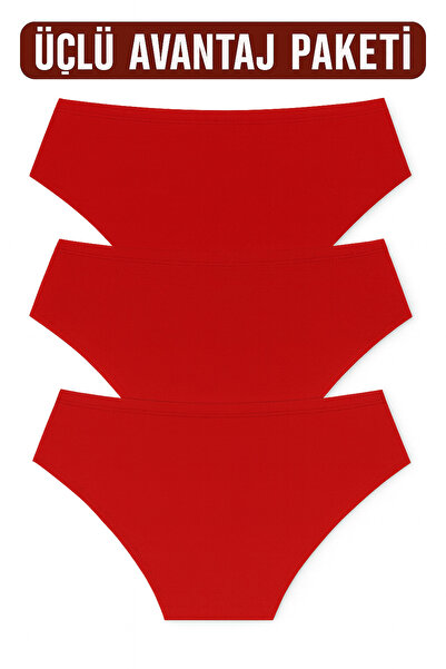 TWINTICKS 3-Pack Red Women's Slip Panties, Underwear