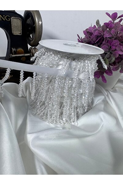 jasmina store şerit kristal boncuk 1cm saten kurdale üzerine (5.5cm)