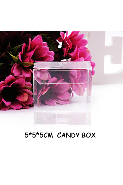 Choice6 50 قطعة 5x5x5 سم 30/50 قطعة من علب هدايا الحلوى الشفافة المربعة المصنوعة من مادة البولي فينيل كلوريد وعلب حلوى الشوكولاتة وصناديق تخزين المجوهرات