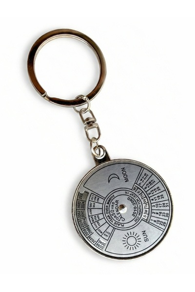 SPELT Mechanical Perpetual Calendar Keychain Analog Flip Mechanism Unisex Gift 50 Years 2010 2060