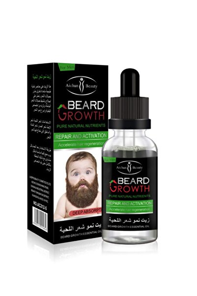 Aichun Beauty زيت نمو اللحية والشارب - زيت بذور الجريب فروت والزنجبيل، 30 مل