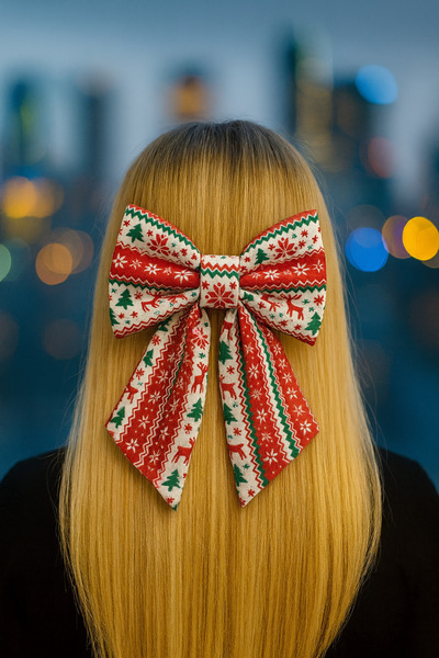 PaminBags Aksesuar New Year Patterned Bow Lockable Large Buckle