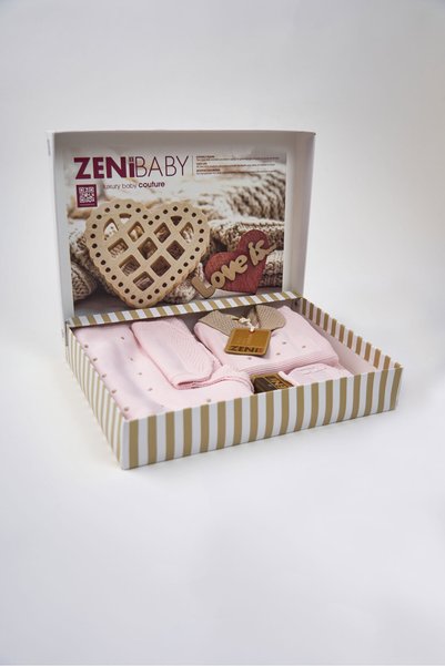 ZENİ BABY Newborn 5-Piece Knitted Knitwear Jumpsuit Set (Special Boxed)