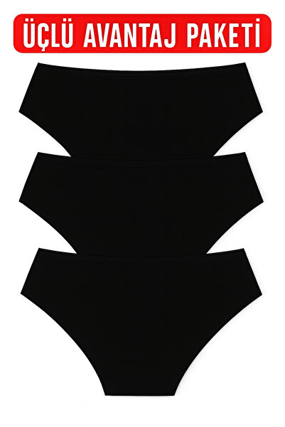 TWINTICKS 3-Pack Black Women's Slip Panties, Underwear