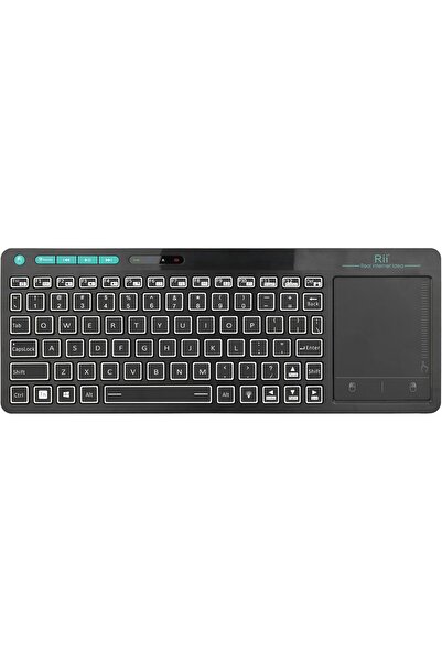 Rii Wireless Bluetooth & 2.4G Touchpad Keyboard with LED Backlight and Large Trackpad