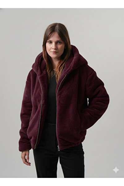PIQUE Women's Coat Hooded Women's Plush Rabit Coat