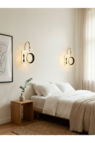 SUREAT ALTAYAAR مصباح حائط LED كريستالي مودرن دائري - إضاءة جدارية داخلية فاخرة