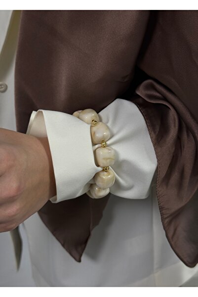 KİLİGİSTANBUL Bone Color Cube Elastic Bracelet