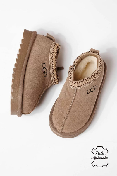 Zaira Ghete fete îmblanite roz din piele naturala intoarsa Aris #22983 - 31