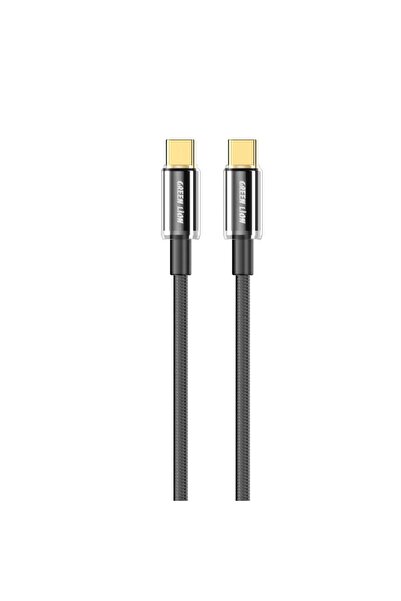Green Lion كابل USB-C إلى USB-C مضفر شفاف بقوة 60 وات مع شحن سريع ونقل بيانات...