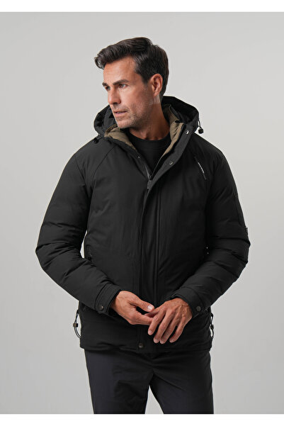 PIQUE Men's coat with detachable hood temperature gauge detailed men's coat