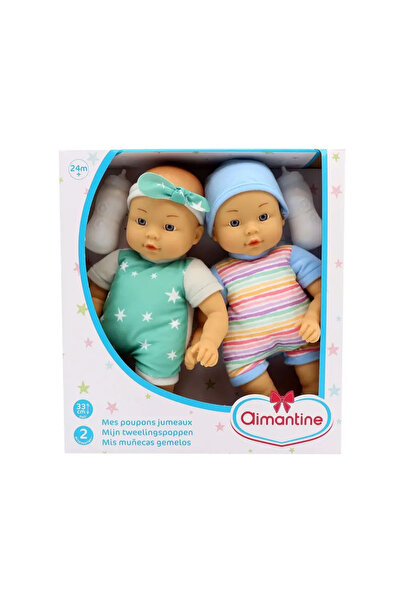 Aimantine Set de 2 păpuși gemene Aimantine, 2 biberoane incluse, 33 cm, multi...
