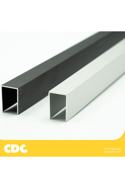 CDC زاوية زخرفية من الألومنيوم على شكل حرف U، أخدود 14 مم