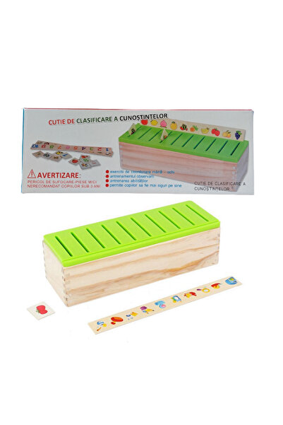 MATTELOT TOYS Joc educativ din lemn de sortare, asociere si clasificare in limba romana/engleza, 88 piese, + 3 ani