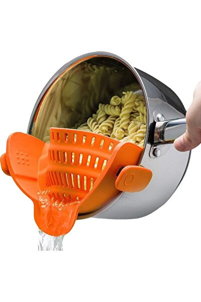 Arabest مصفاة، سيليكون مثبت على المصفاة، تستخدم للأواني والأوعية، مصفاة مطبخ برتقالية