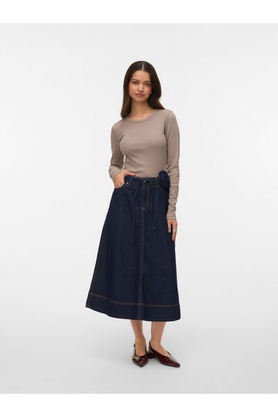 Vero Moda Jeansrock VMRUTH Hohe Taille Langer Rock