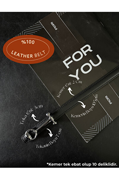 Fiori Genuine Curved Leather Design Long Buckle Thin Women's Belt, Coat Belt, Shirt Belt