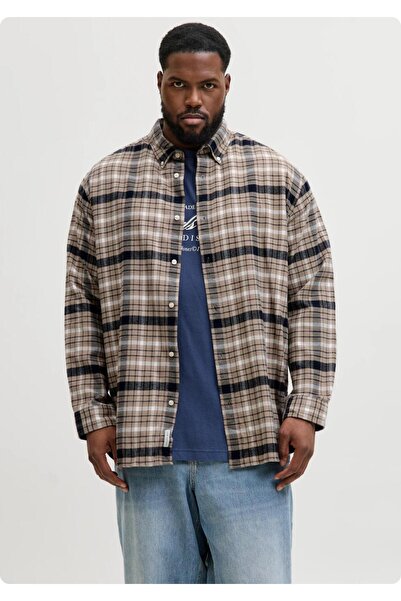 Jack & Jones JACK&JONES 12287627 BATTAL BUYUK BEDEN UZUN KOL GOMLEK