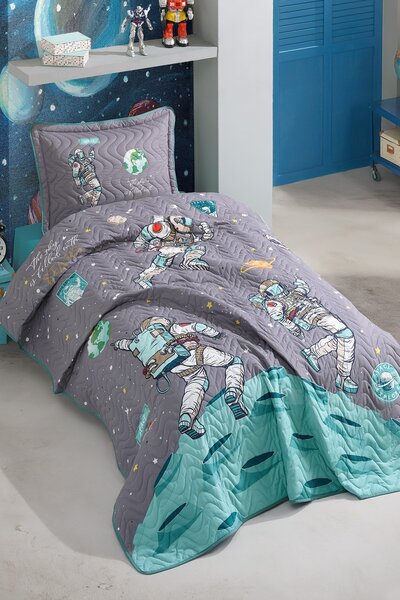 eco concept غطاء سرير فردي لرائد الفضاء، غطاء سرير لغرفة الشباب، غطاء سرير قطني، نمط الفضاء