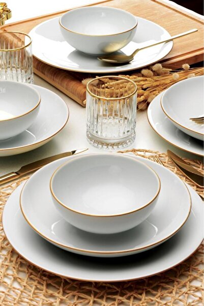 Kütahya Porselen Venus 6 Piece Serving Set Gold Mesh