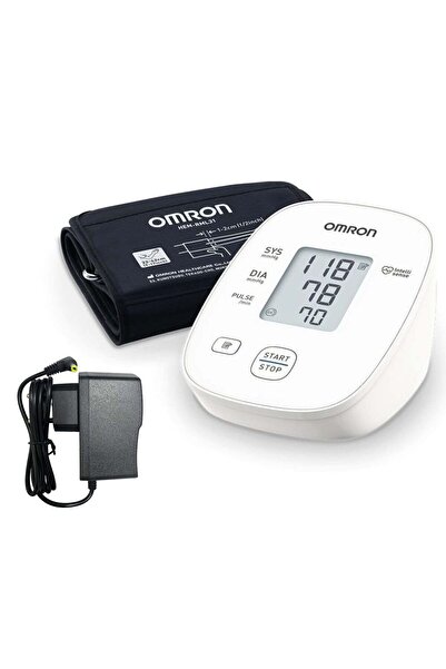 Omron M300 Fully Automatic Upper Arm Blood Pressure Monitor, IntelliSense, LCD, AC Adapter, White