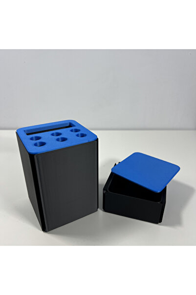 DECORADI Tool holder desk set + 3D box, blue/black, PLA