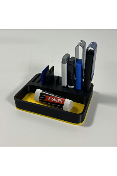 DECORADI USB + SD organizer + multifunction tray, yellow/black