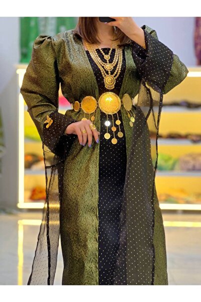 SOLİN YÖRESEL Kadın Yöresel Düğünlük Kaftan Abiye Elbise(Görseldeki aksesuarl...