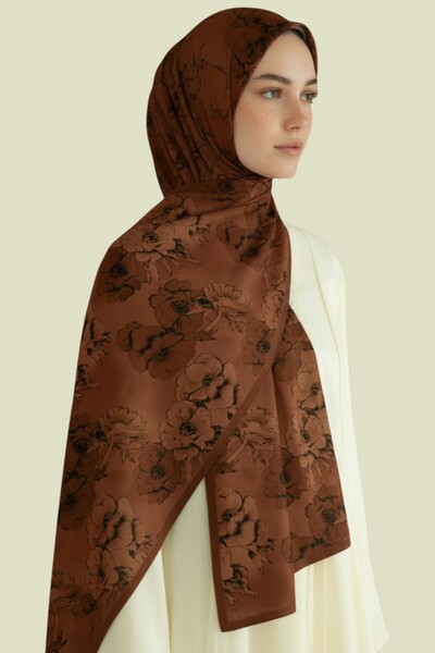 Karaca Eşarp Seren Flowered Cotton Shawl - Purple