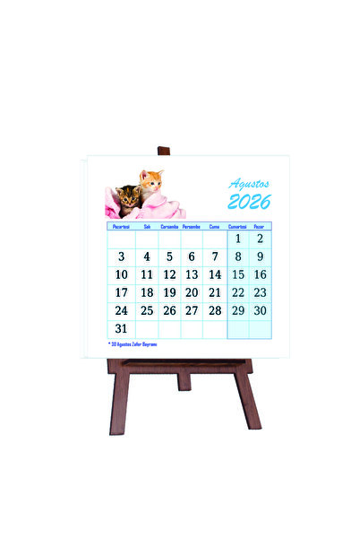 Euwue Dijital 2026 Yılı Şövaleli Yavru Kedi Resimli Takvimler