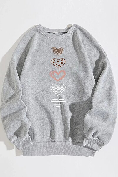 Rokeby سويت شيرت برقبة دائرية وطبعة قلب للجنسين