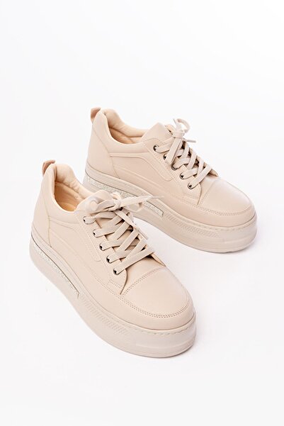 Zerenyus Zri̇n-1999 Premium Nut Lace-Up Sole Women's Sneaker with Stone Accessories
