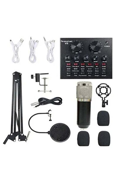 Arabest مجموعة ميكروفون متعددة الوظائف احترافية Live V8 بطاقة صوت PSM-Mic02-BM800 متعددة الألوان