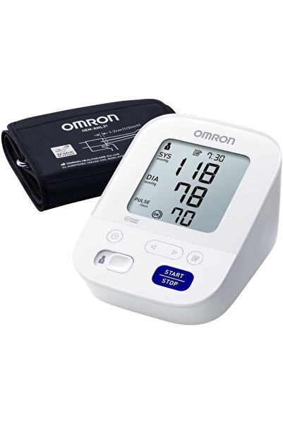 Omron M3 Automatic Arm Blood Pressure Monitor, Intellisense, AC Adapter, White