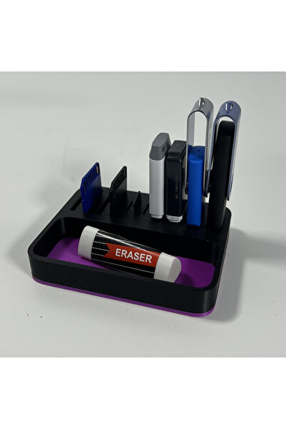 DECORADI Organizator birou memorii și carduri + tavă, mov/negru, PLA