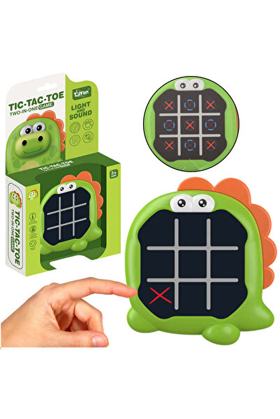 LEAN Dinozaur electronic 3 în 1 Tic Tac Toe, verde,