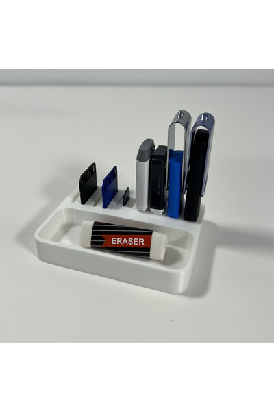 DECORADI Organizator USB + carduri SD/MicroSD + tavă, alb, 3D PLA