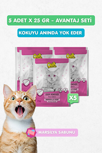 Quik 5li Set - Kedi Kumu Koku Giderici Marsilya Sabunu Kokulu 25gr x 5