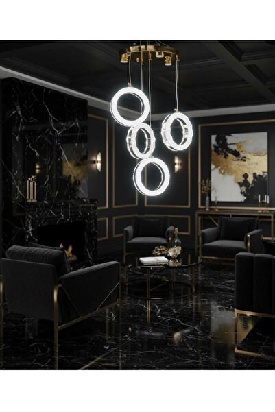 Bohem Aydınlatma Modern 3 RENK LED Halka Model Sarkıt Avize