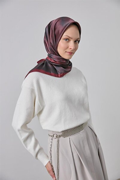 Silk Home Eșarfă strălucitoare cu model etnic roșu 90*90