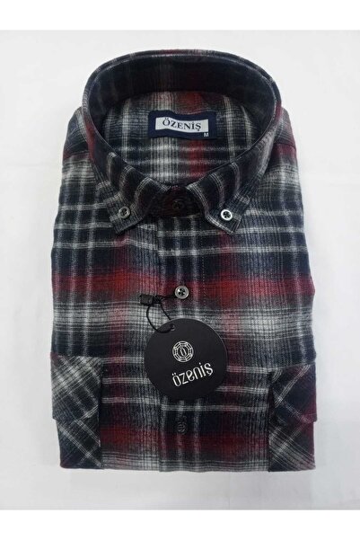 Özeniş Çift Cepli Kapaklı Kareli Kışlık Melanj Gömlek