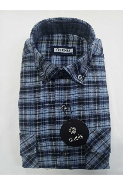 Özeniş Çift Cepli Kapaklı Kareli Kışlık Melanj Gömlek