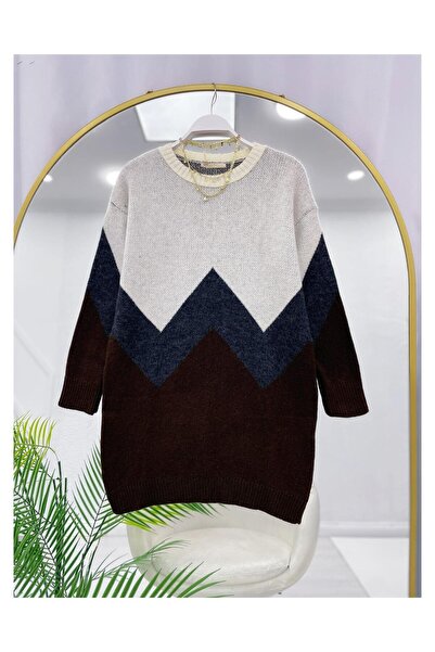 YEDİLALE TUNICĂ TRICOTATĂ CU MODEL ZIGZAG [doar tunica este inclusă la preț, 85 cm medie]