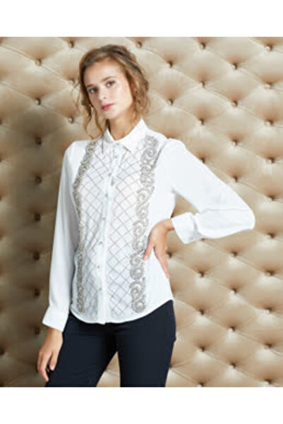 SERPİL Şık Taş Detaylı Gömlek – Zarif ve Modern Tasarım
