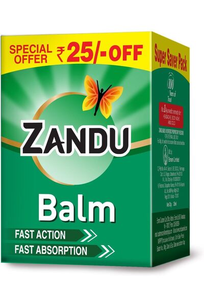 Zandu بلسم للصداع ونزلات البرد وآلام الجسم، 25 مل