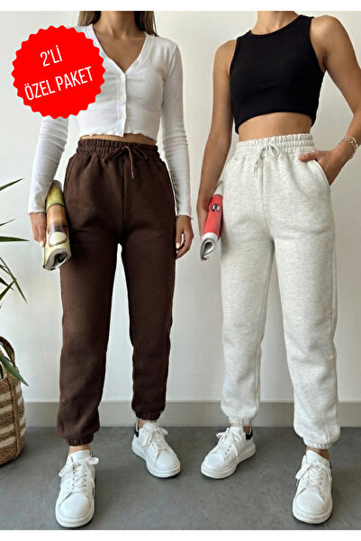 schlank Pack of 2 Women's Winter Thick Fleece-Lined High Waist Elasticated Le...